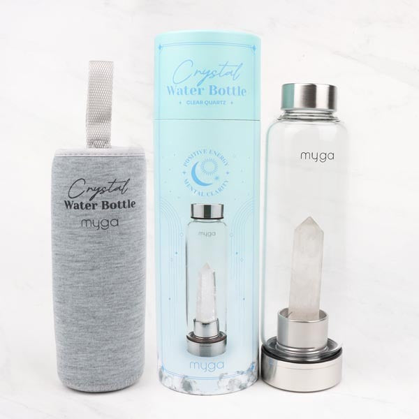 Myga clear quartz crystal glass water bottle - British product