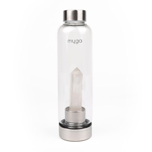 Myga clear quartz crystal glass water bottle - British product