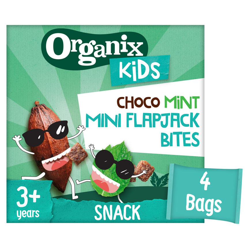 Organix KIDS Cool Choco Mint Mini Organic Flapjack Bites 4x