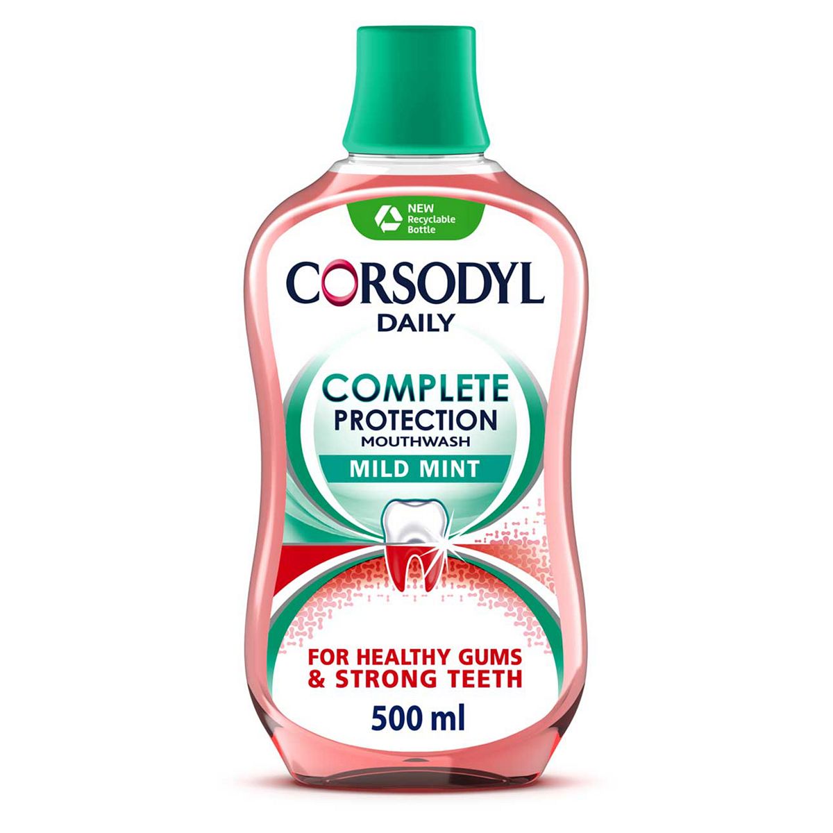 Corsodyl Complete Protection, Daily Gum Mouthwash, Mild Mint 500ml GOODS Boots   