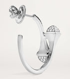 Marli New York small white gold diamond Cleo hoop earrings, UK version