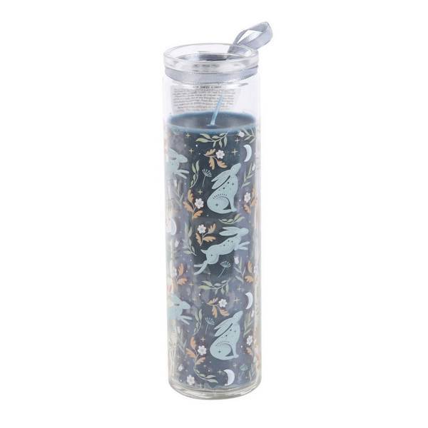 Something Different Midnight Hare Wild Tulips tube candle 21cm - British product