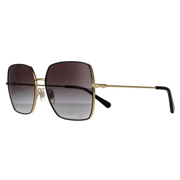 Dolce & Gabbana DG2242 schwarzgoldene grau-verlaufende Sonnenbrille, importiert aus Großbritannien