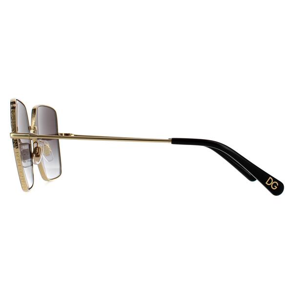 Dolce & Gabbana DG2242 schwarzgoldene grau-verlaufende Sonnenbrille, importiert aus Großbritannien