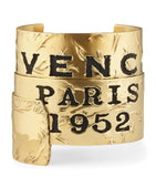 Givenchy tape cuff bracelet distressed brass Paris 1952, imported from the UK