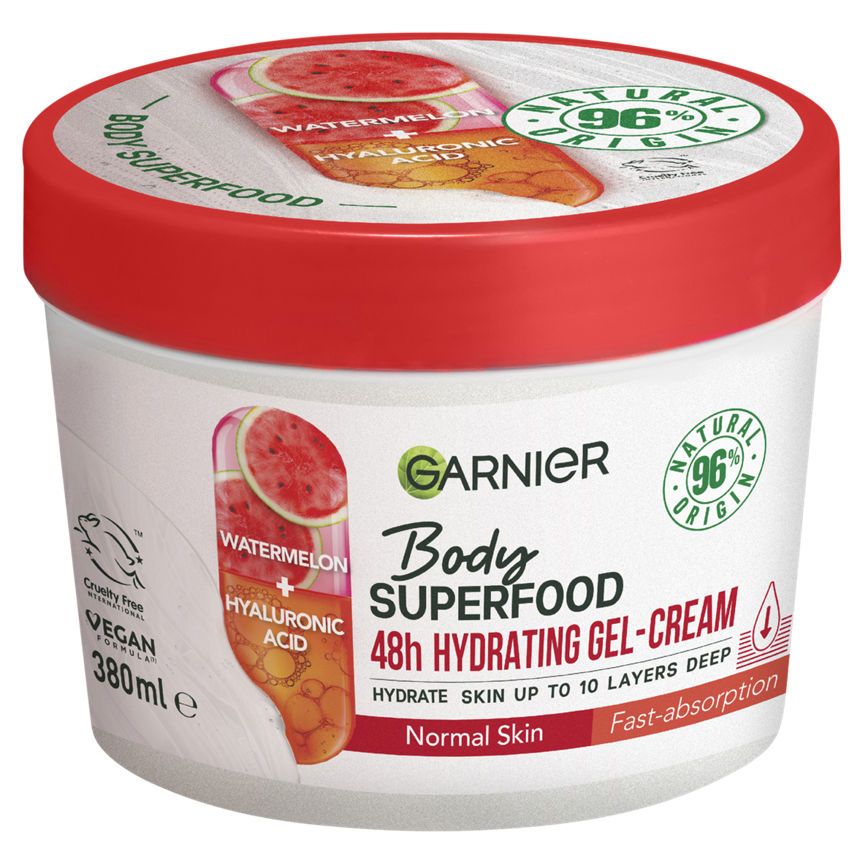 Garnier Body Superfood Hydrating Gel-Cream Watermelon & Hyaluronic Acid Body Vegan GOODS ASDA   