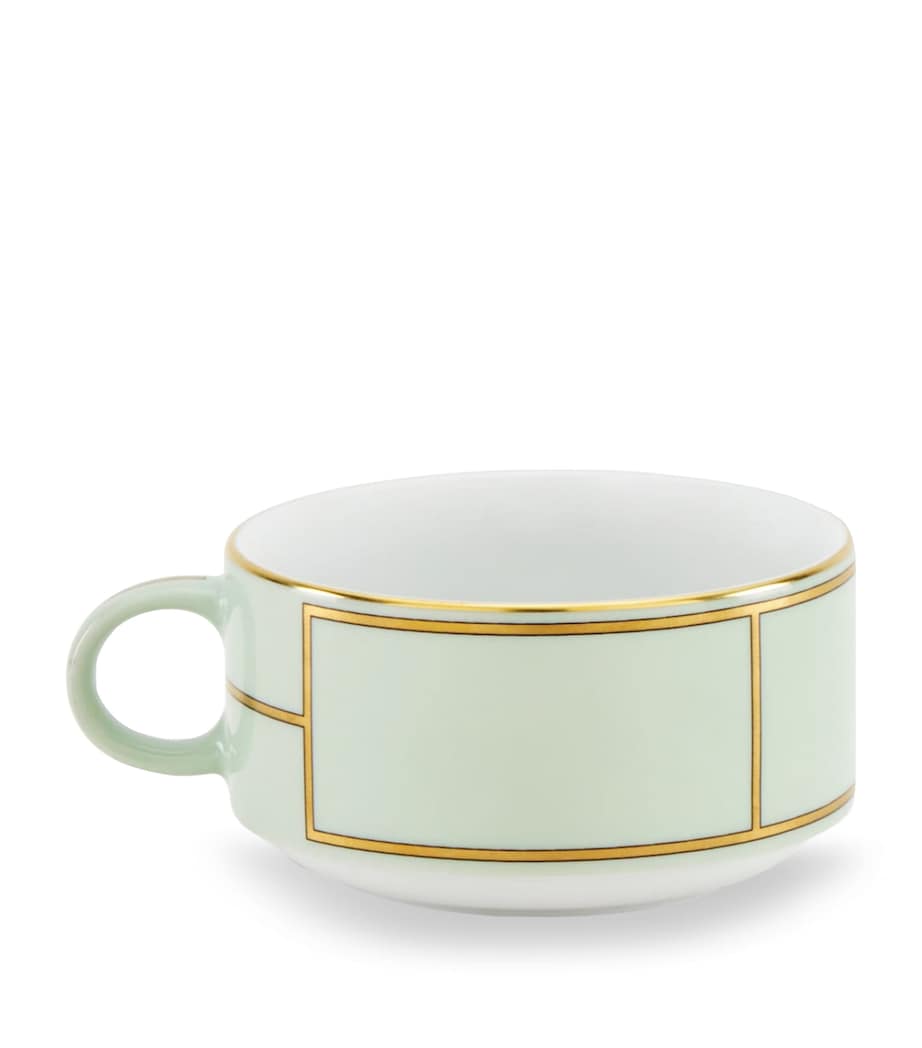 GINORI 1735 verde green porcelain teacup with 245ml capacity, UK version