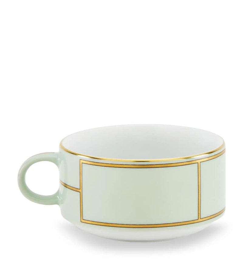GINORI 1735 verde green porcelain teacup with 245ml capacity, UK version