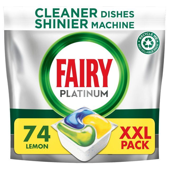 Fairy Platinum All in One Lemon Dishwasher Tablets   74 per pack