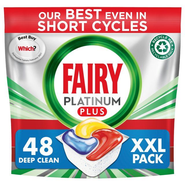 Fairy Platinum Plus Deep Clean Dishwasher Tablets Deep Clean   48 per pack