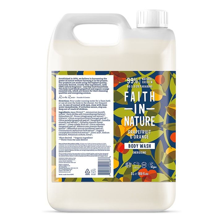 Faith in Nature - Grapefruit &amp;amp; Orange Body Wash 5L