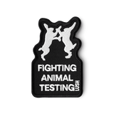 Iron-on patch Fighting Animal Testing 10cm x 6.5cm - British product