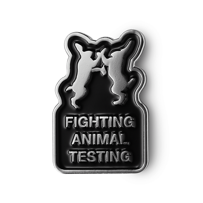 Animal rights pin badge 19.5mm x 30mm, imported from the UK
