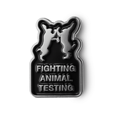 Animal rights pin badge 19.5mm x 30mm, imported from the UK