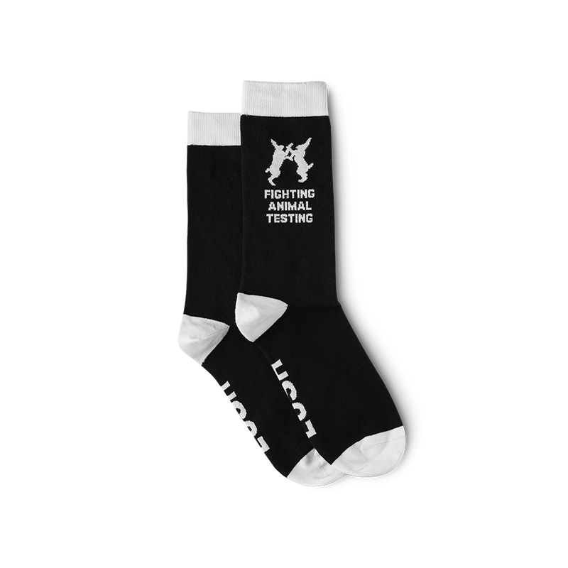 Organic cotton socks fighting animal testing, UK version