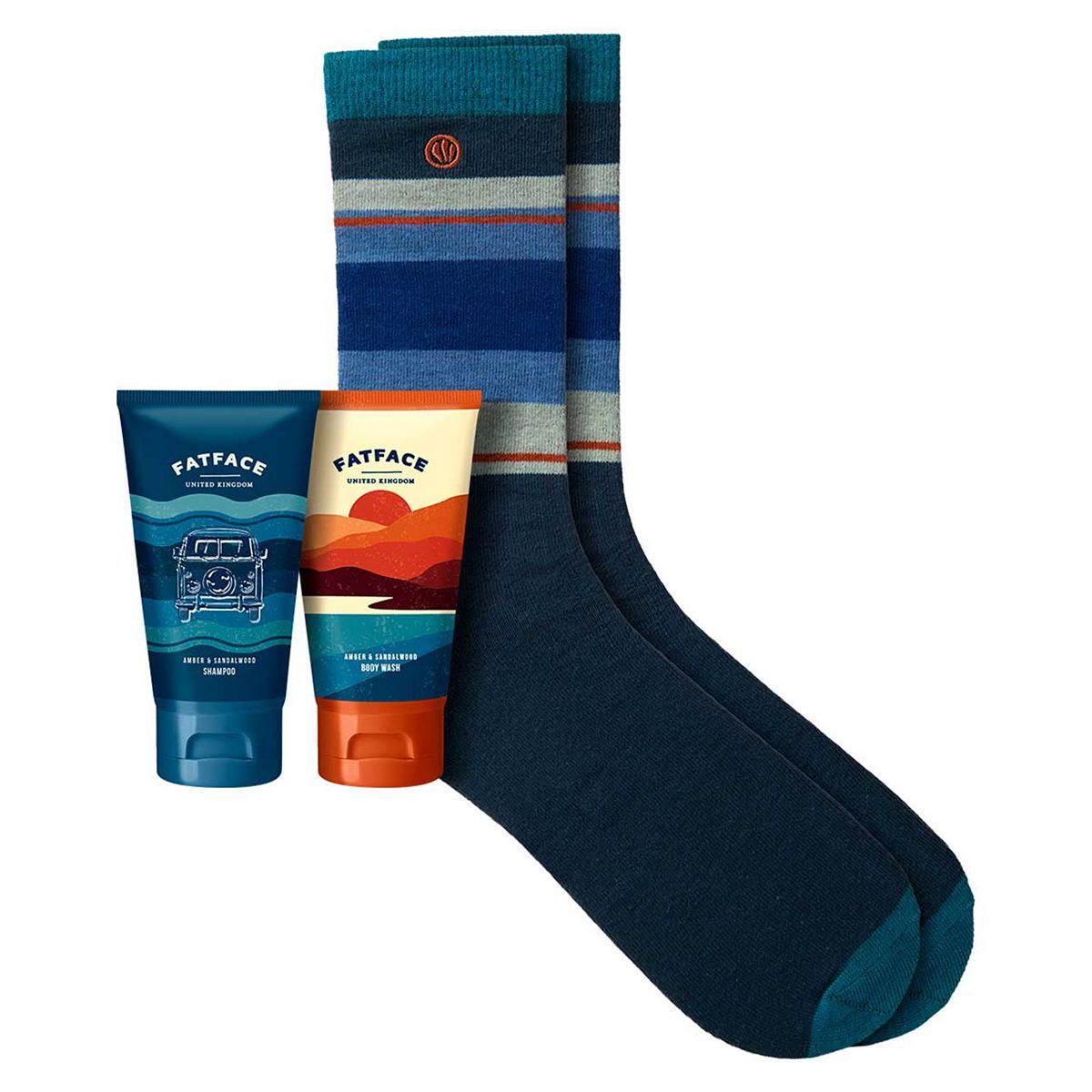 FatFace Leave The Roads, Take The Trails Body Wash, Shampoo &amp;amp; Socks Gift Set