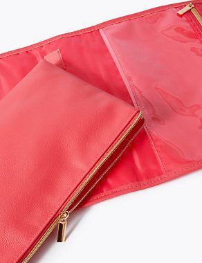 Faux Leather Hanging Make-Up Bag