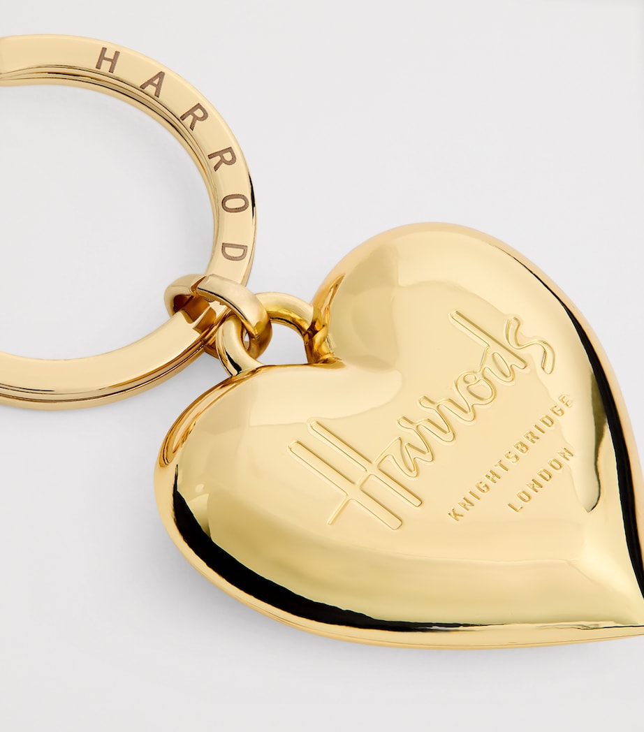 Harrods heart keyring in gold-tone metal, UK version