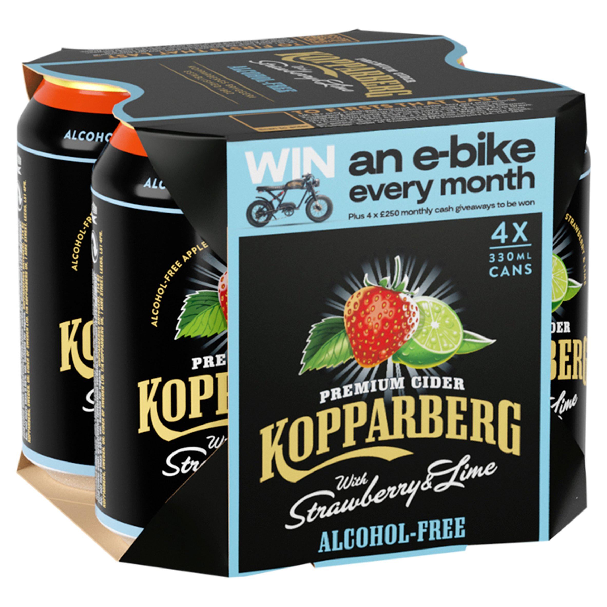 Kopparberg Alcohol Free Premium Cider with Strawberry & Lime 4x330ml GOODS Sainsburys   