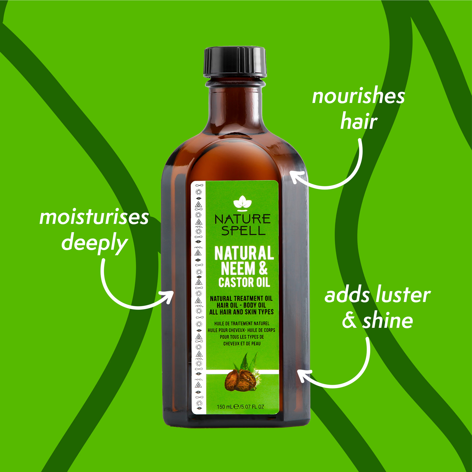 Nature Spell neem castor oil 150ml, UK version