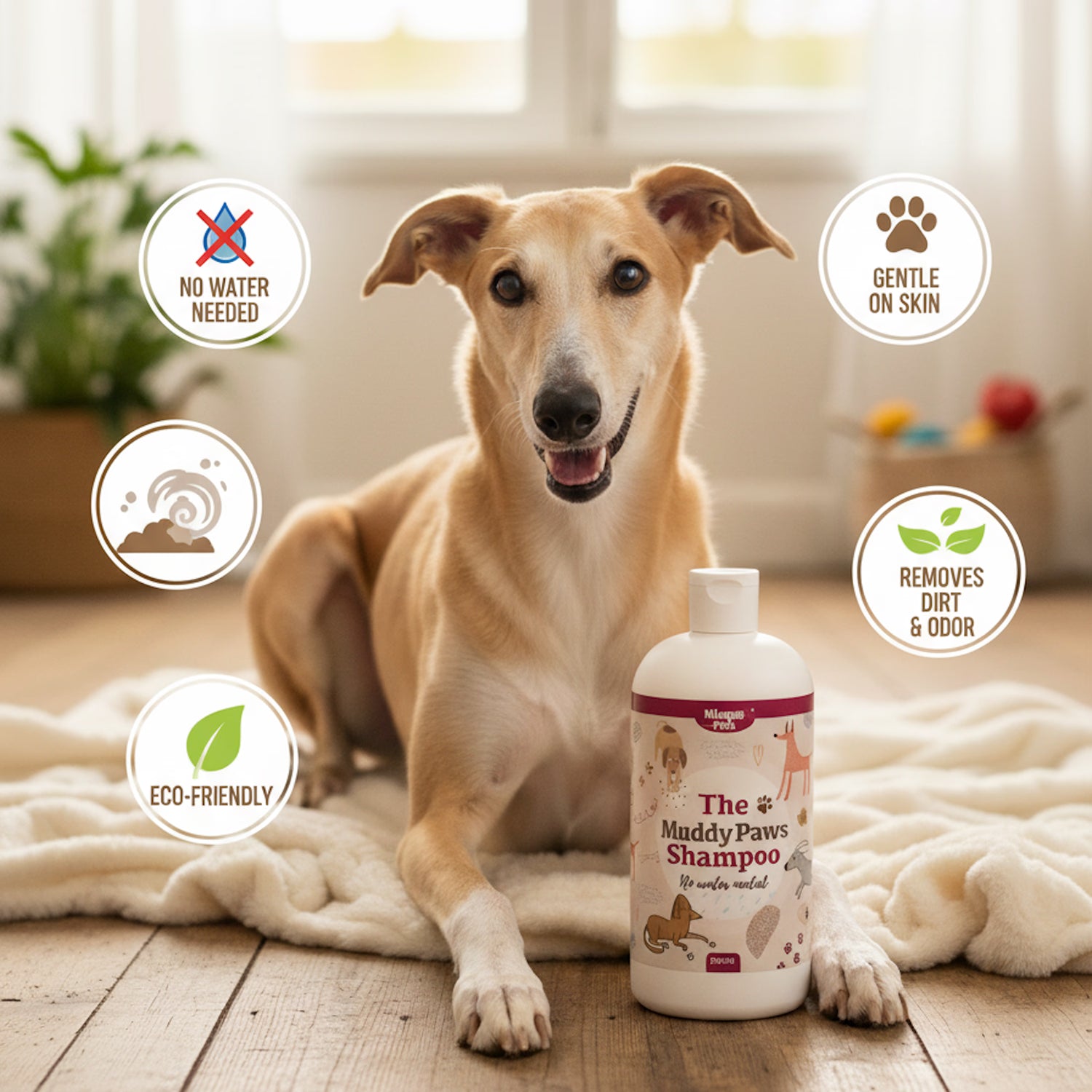 Muddy Paws deep cleansing towel off pet shampoo 500ml - British product