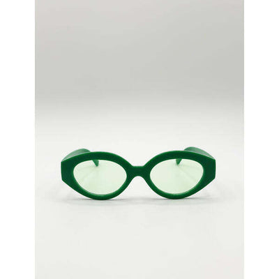 Superdrug SVNX Retro Small Oval Sunglasses Green- Buy online at McGrocer