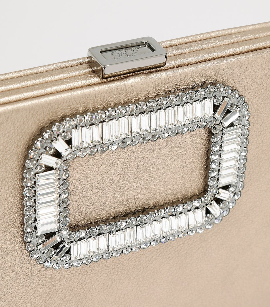 Roger Vivier Pilgrim metallic leather clutch bag (British brand)