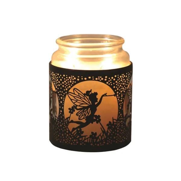 Aroma tealight holder black flying fairy design, UK version