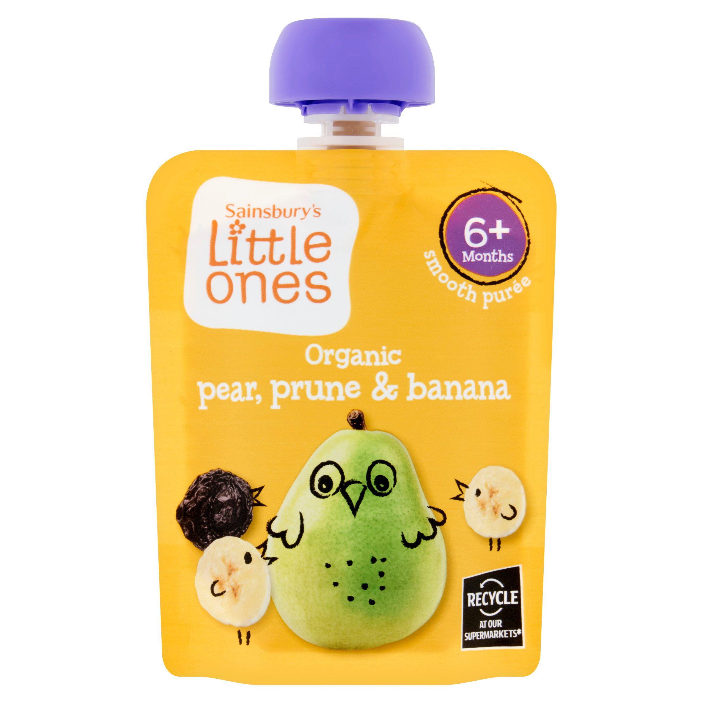 Sainsbury's Little Ones Organic Pear, Prune & Banana Smooth Puree 4+ Months 70g baby meals Sainsburys   