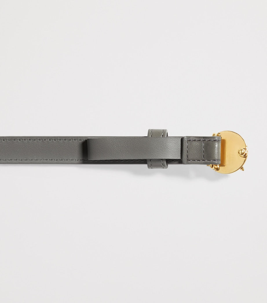 Bottega Veneta leather belt Intreccio weave gold buckle (British brand)