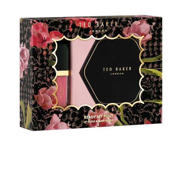 Ted Baker Ready Set Pout gift set with lip gloss and compact mirror (British brand)