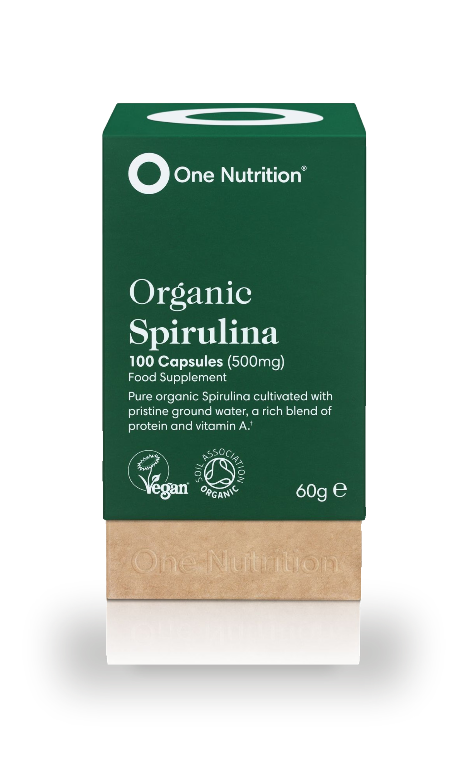 One Nutrition organic spirulina 500mg 100 vegecaps, imported from the UK