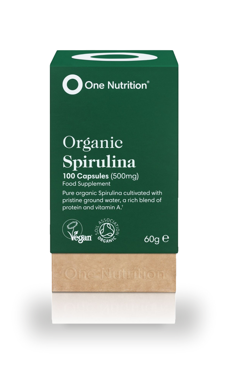 One Nutrition organic spirulina 500mg 100 vegecaps, imported from the UK