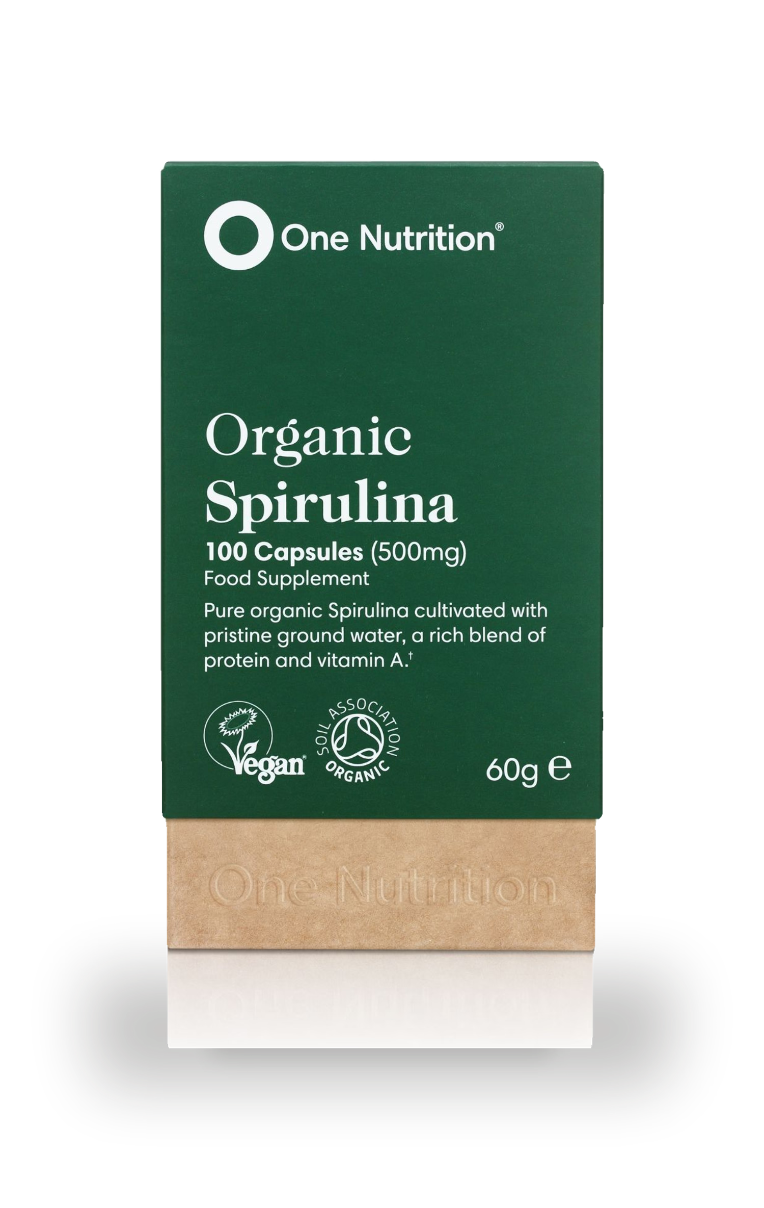 One Nutrition organic spirulina 500mg 100 vegecaps, imported from the UK