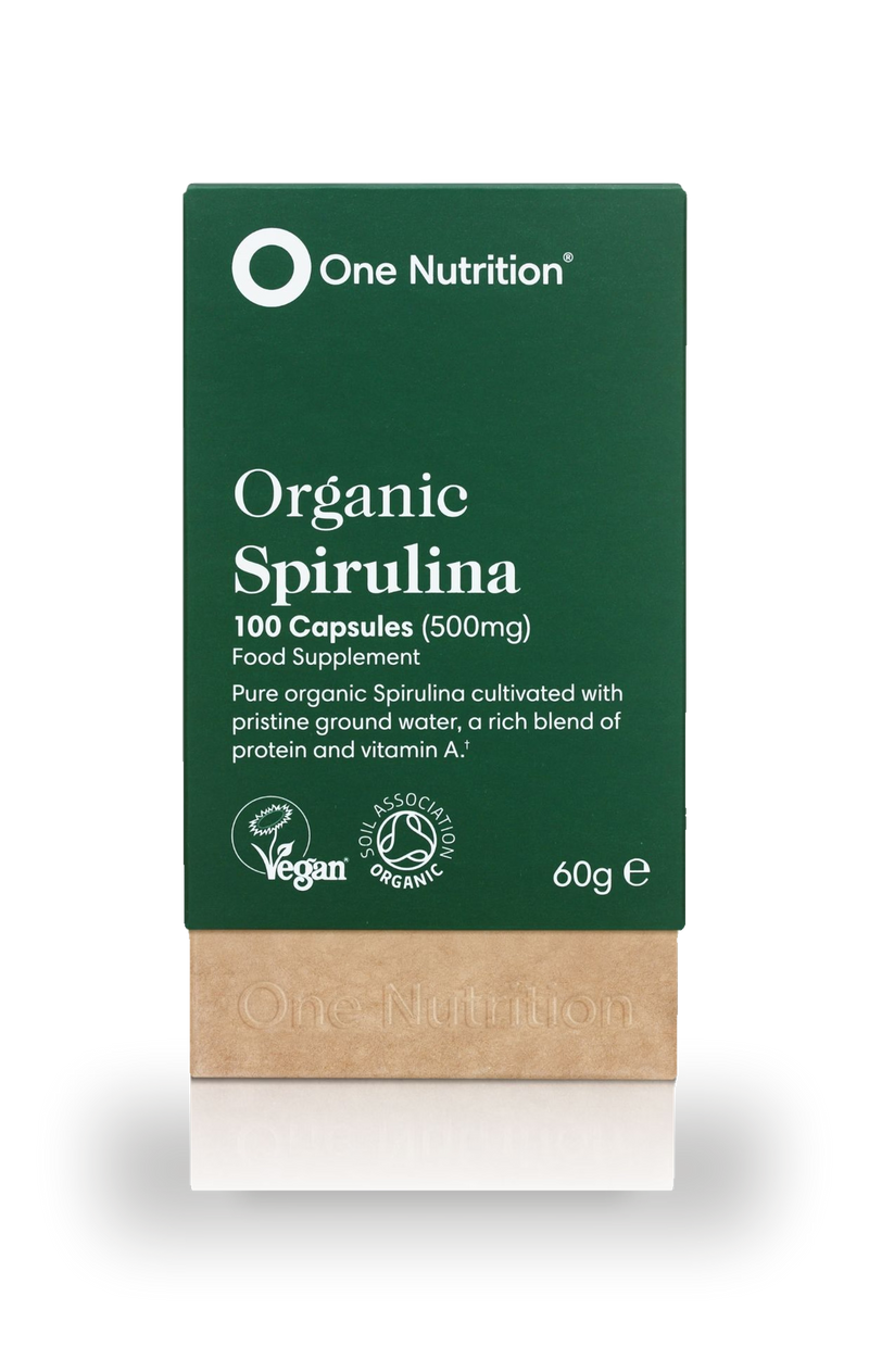 One Nutrition organic spirulina 500mg 100 vegecaps, imported from the UK