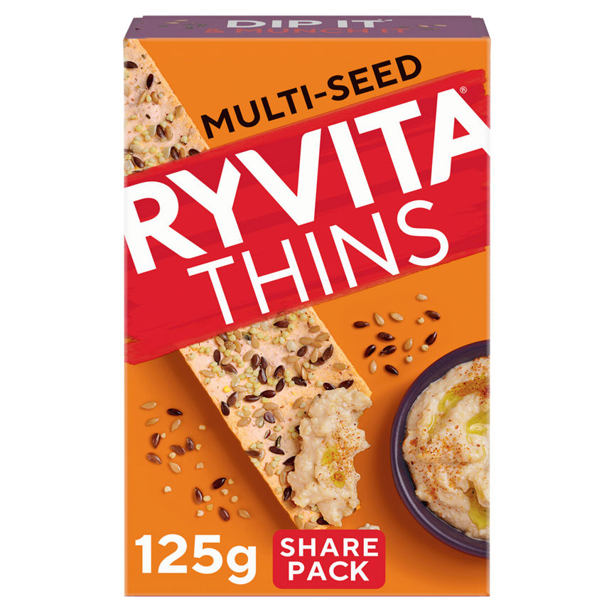 Ryvita Thins Multi-Seed Flatbread Crackers 125g GOODS ASDA   