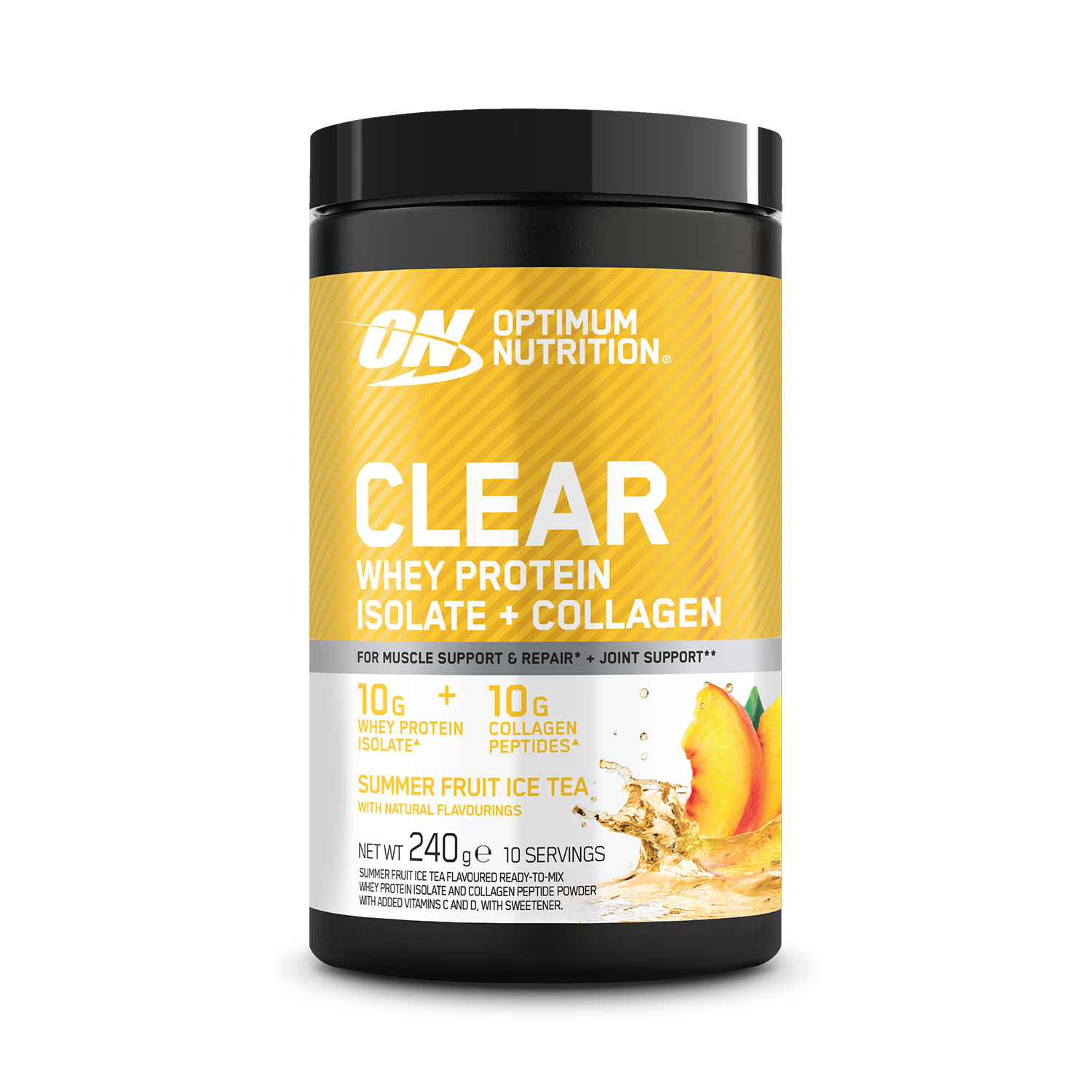 Optimum Nutrition clear whey protein collagen ice tea 240g - British product