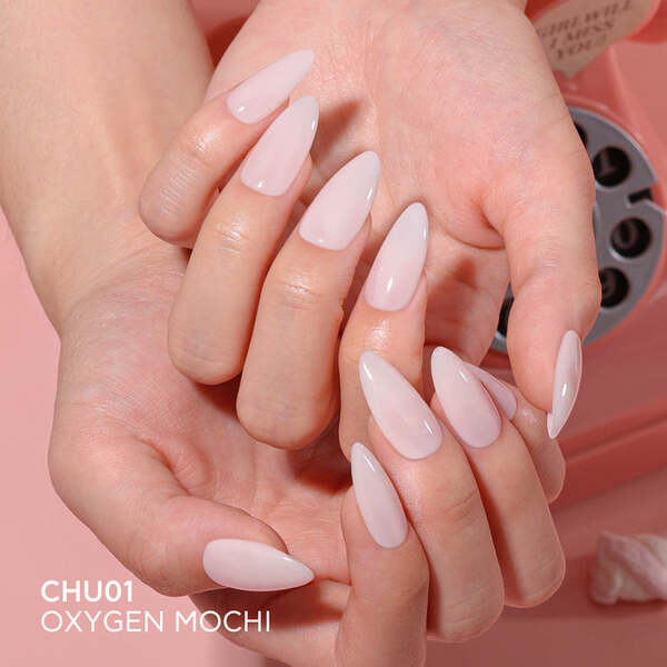 Bluesky Oxygen Mochi sheer white gel polish 10ml (British brand)