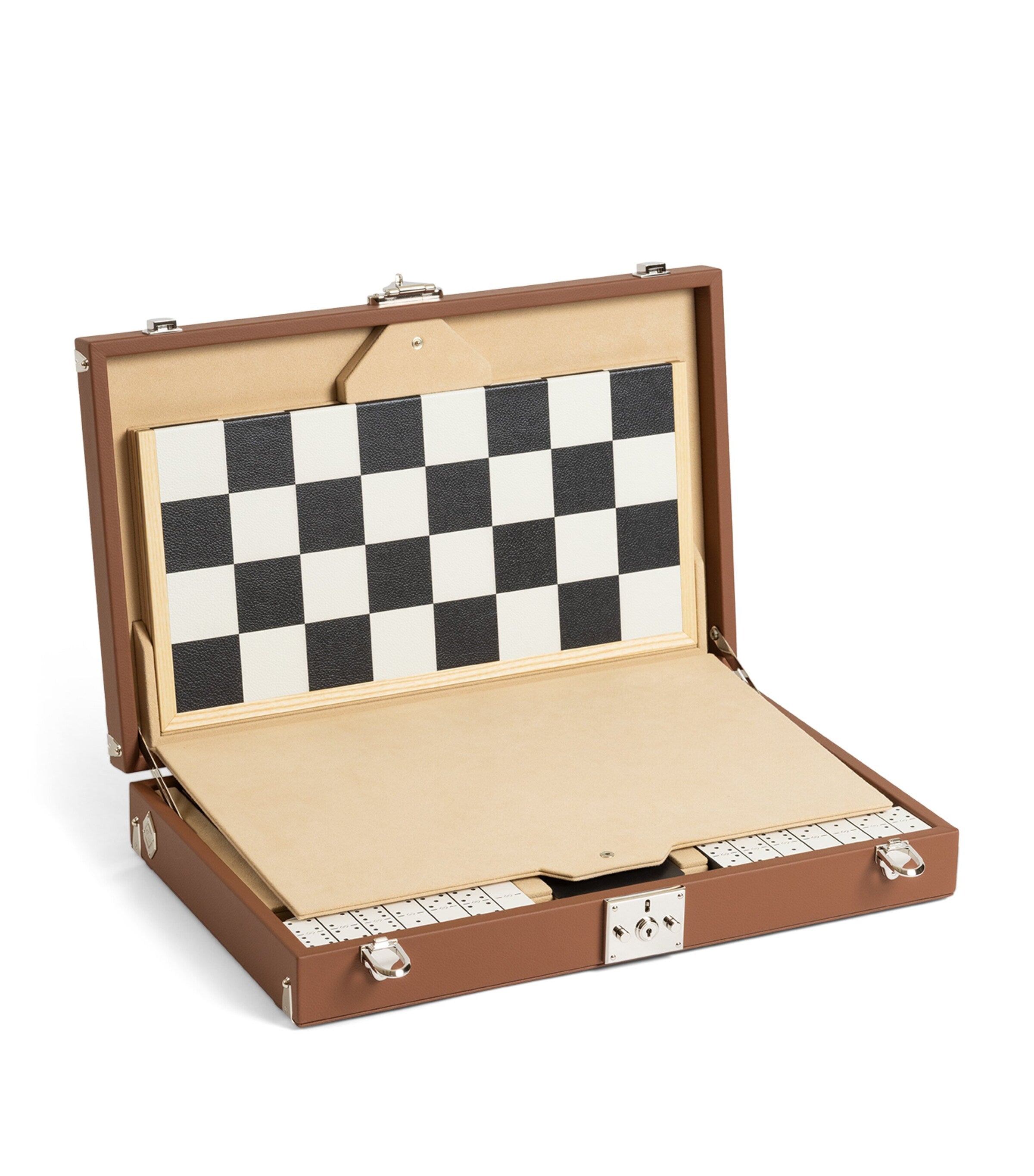 Swaine leather and maple wood chess set (British brand)