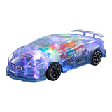 Livingandhome transparent blue police car toy with moving gears - British product