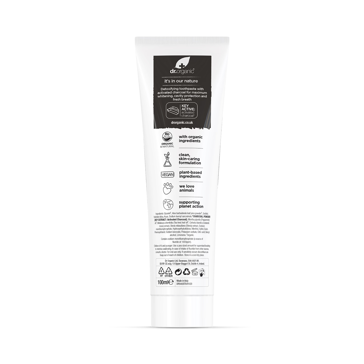 Dr Organic Charcoal Toothpaste Activated 100ml - British product