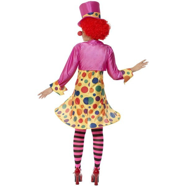 Smiffys Clown Lady dress tights hat bow tie, imported from the UK