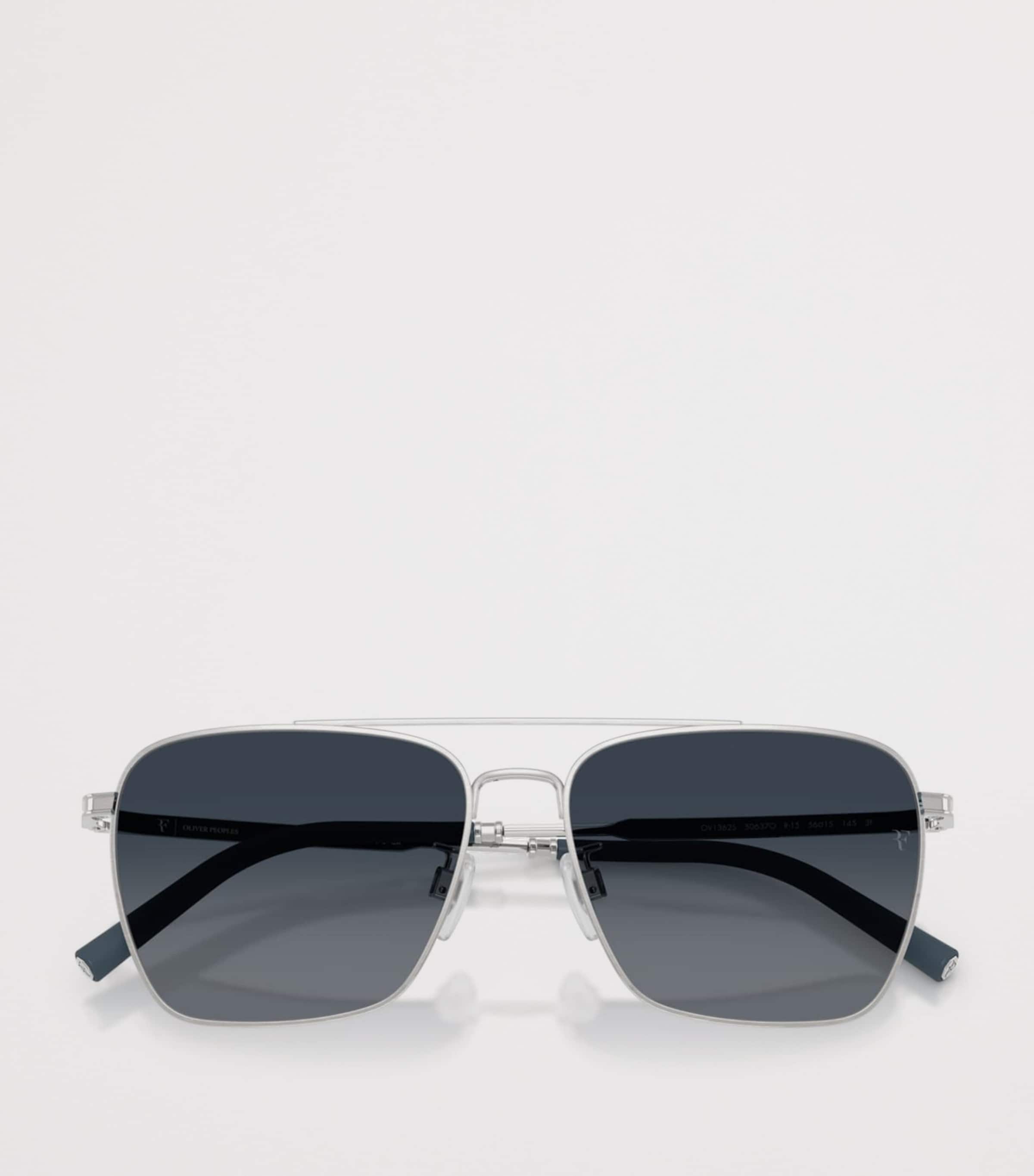 Oliver Peoples Metall R-15 firkantede solbriller, britisk versjon