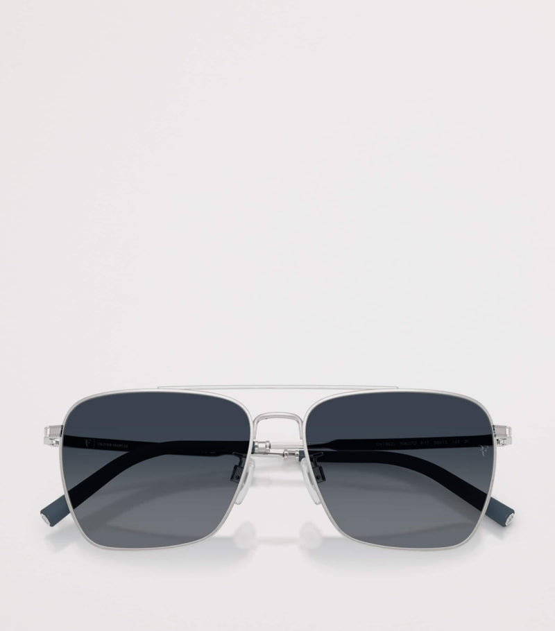 Oliver Peoples Metall R-15 firkantede solbriller, britisk versjon