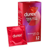 Durex Thin Feel Extra Lube Condoms Regular Fit 12s GOODS Superdrug   