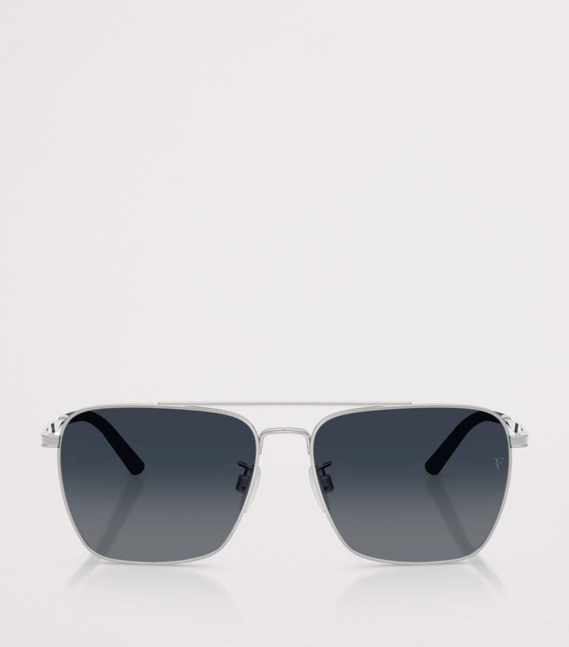 Oliver Peoples Metall R-15 firkantede solbriller, britisk versjon