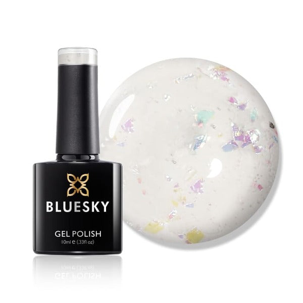 Bluesky gel nail polish Zillionaire transparent glitter - British product