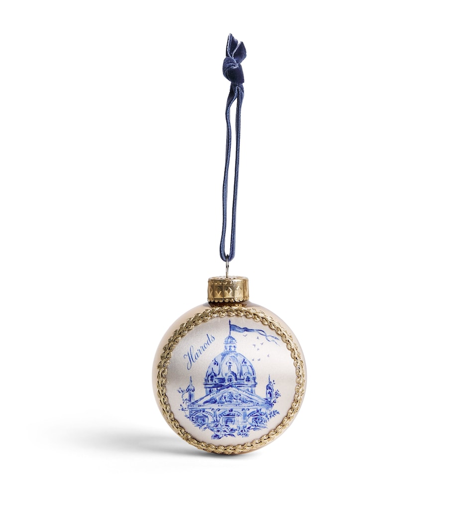 Harrods silk toile face bauble metal finish - British product