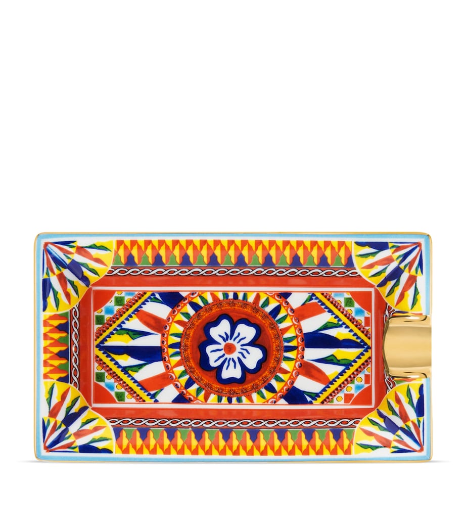 Dolce&Gabbana Casa Carretto ornate ashtray with gold brushstrokes - British product