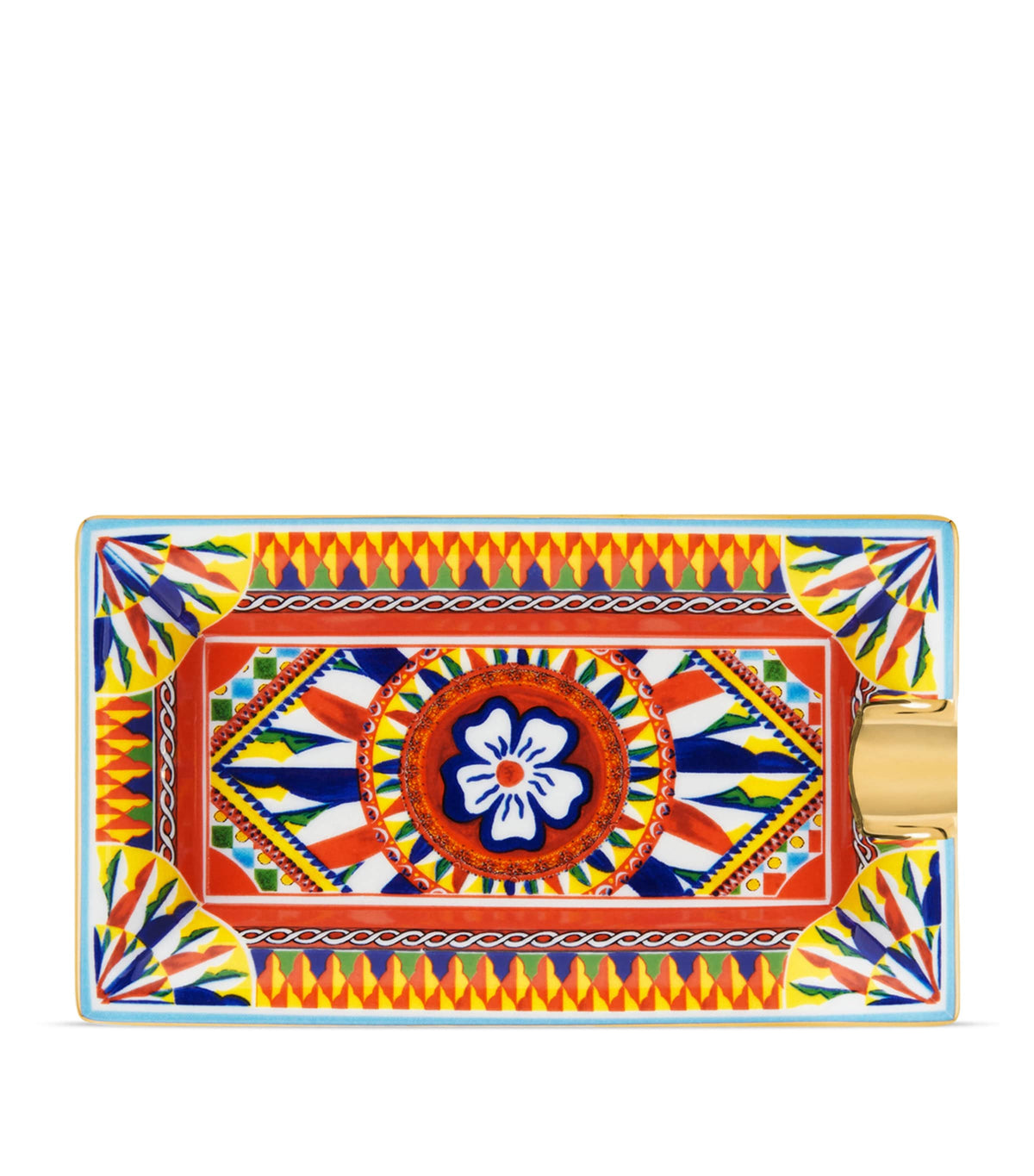 Dolce&Gabbana Casa Carretto ornate ashtray with gold brushstrokes - British product
